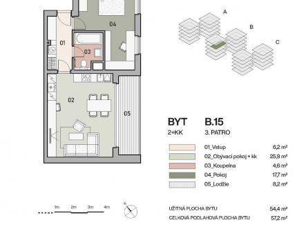 Prodej bytu, 2+kk, 57 m²