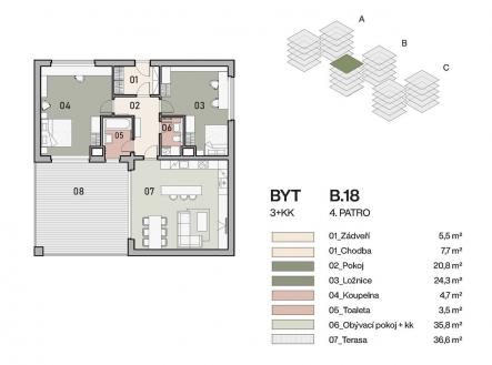 Prodej bytu, 3+kk, 106 m²