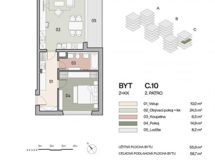 Prodej bytu, 2+kk, 58 m²