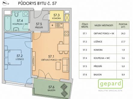 Prodej bytu, 2+kk, 67 m²