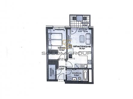 Prodej bytu, 2+kk, 49 m²