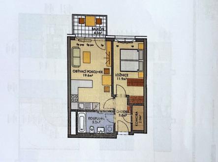 Prodej bytu, 2+kk, 49 m²