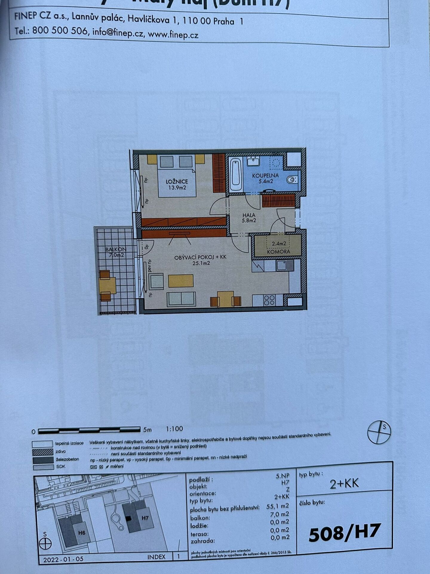 NOVÝ byt 2+kk/Balkon + komora v bytě, 62 m2. Parkovací stání + sklep. Novostavba. Praha 10.