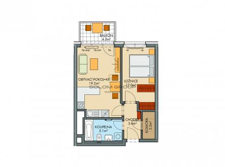 Prodej bytu, 2+kk, 49 m²