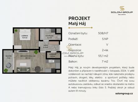 Prodej bytu, 2+kk, 62 m²