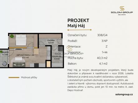 Prodej bytu, 2+kk, 45 m²