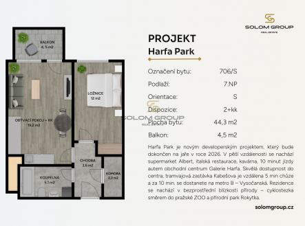 Prodej bytu, 2+kk, 49 m²