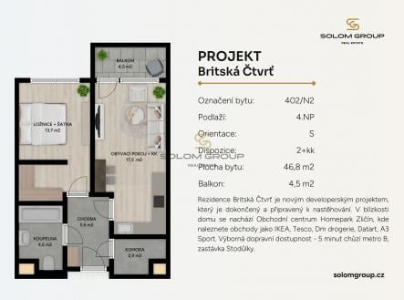 Prodej bytu, 2+kk, 51 m²