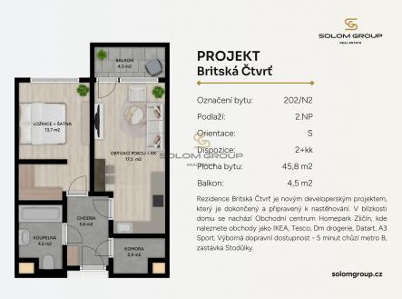 Prodej bytu, 2+kk, 50 m²