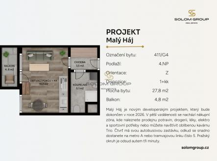 Prodej bytu, 1+kk, 33 m²