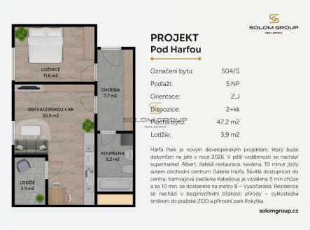 Prodej bytu, 2+kk, 51 m²