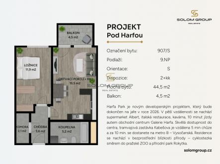 Prodej bytu, 2+kk, 49 m²