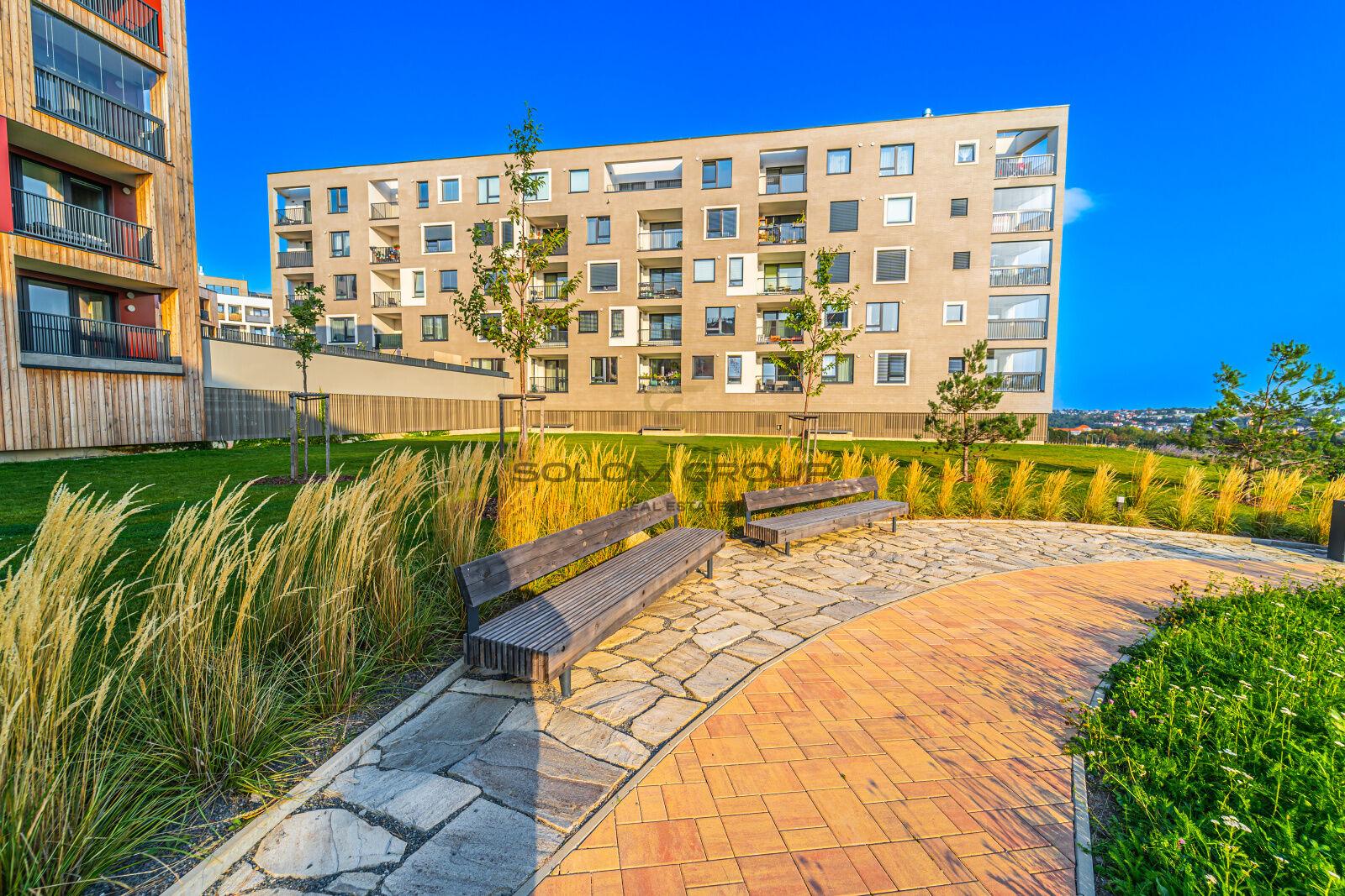 Pronájem bytu 1+kk, 37 m²/Terasa, novostavba, Praha 6 - Ruzyně + garážové stání + sklep