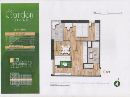 Prodej bytu, 2+kk, 47 m²