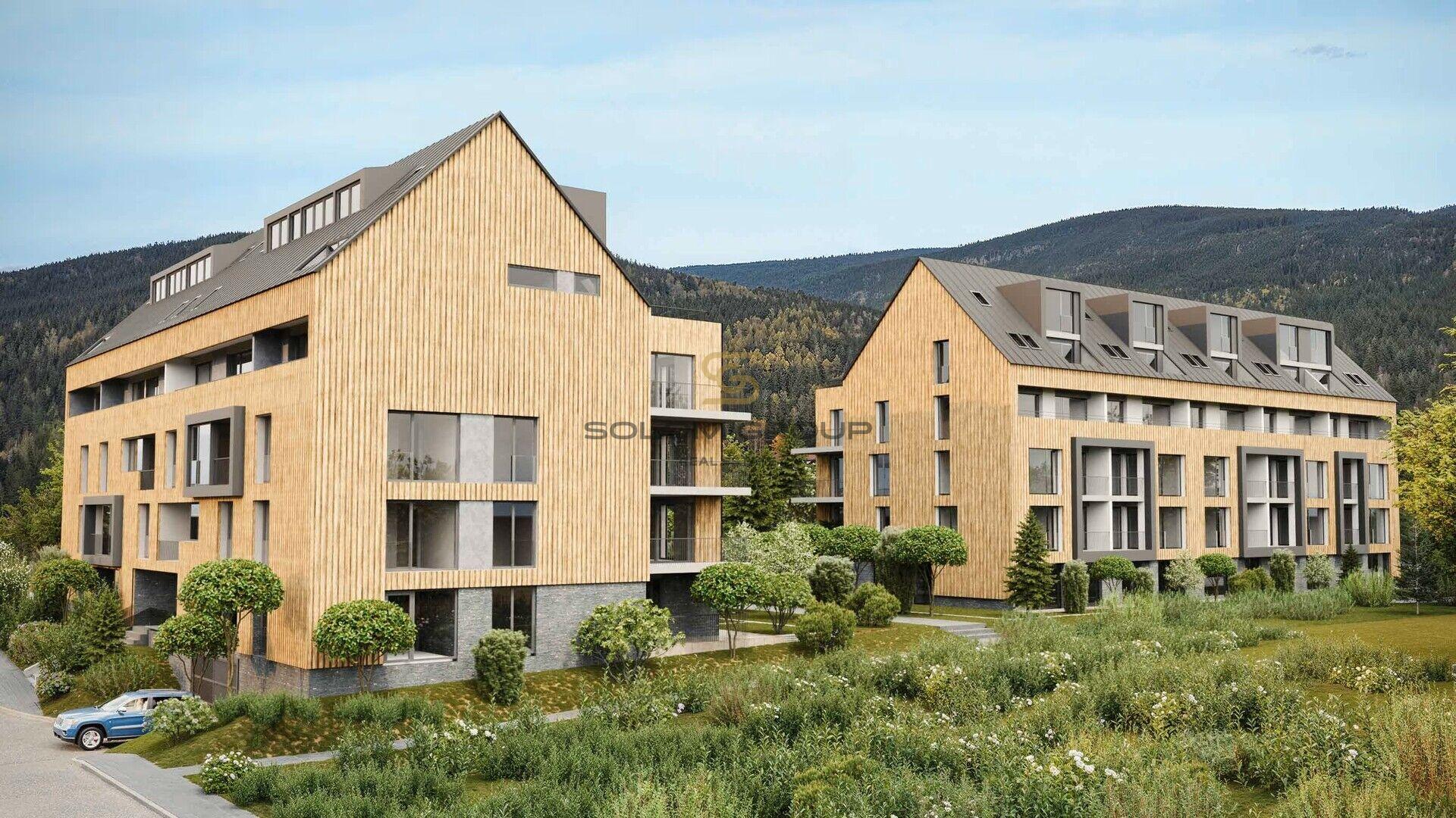 Prodej horského apartmánu 4+kk/Lodžie,105 m², Harrachov, parkovací stání + sklep, DV, novostavba