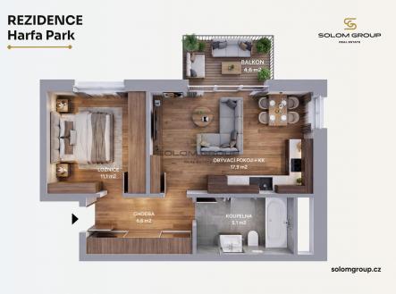 Prodej bytu, 2+kk, 46 m²