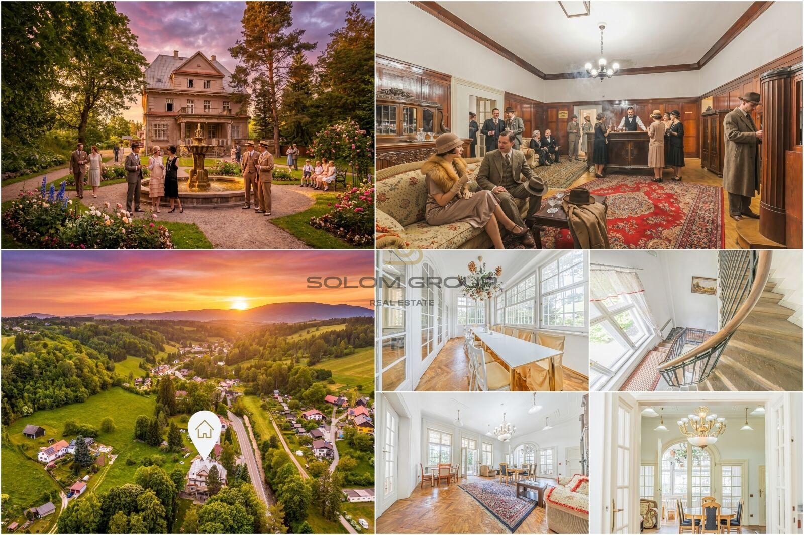 Historická vila po rekonstrukci, 1105 m², pozemek 6 681 m², Hostinné - Podkrkonoší