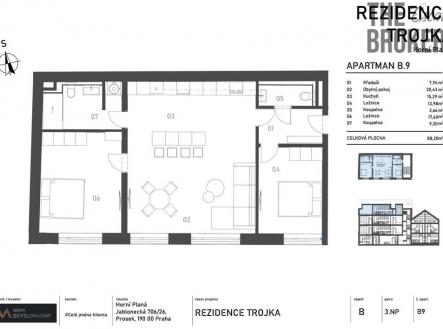 Prodej bytu, 3+kk, 87 m²