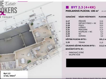 Prodej bytu, 4+kk, 112 m²