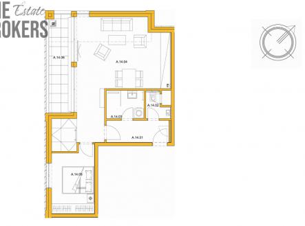 Prodej bytu, 2+kk, 74 m²