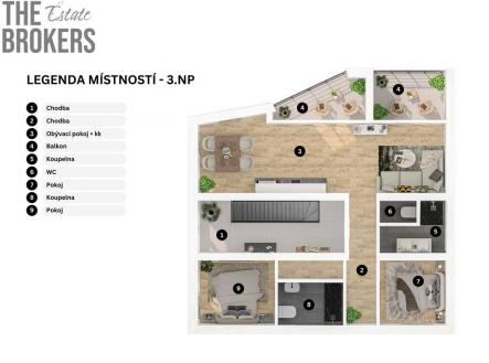 Prodej bytu, 3+kk, 109 m²