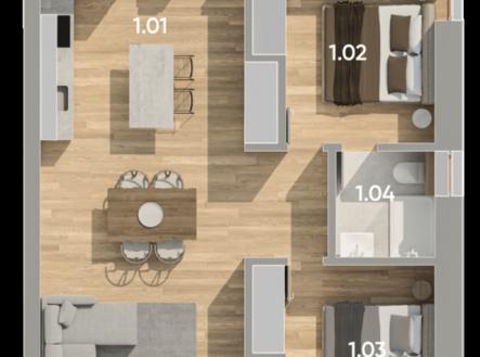 Prodej bytu, 3+kk, 76 m²