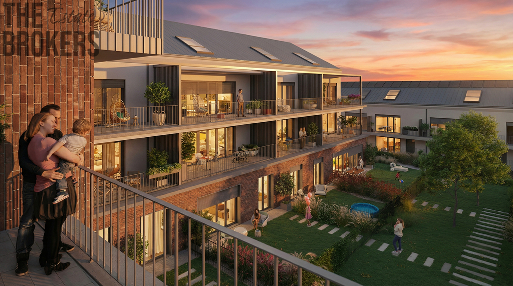 vizualizace vnitroblok západ slunce