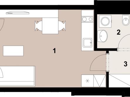 Pronájem bytu, 1+kk, 39 m²
