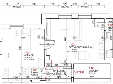 Prodej bytu, 2+kk, 59 m²