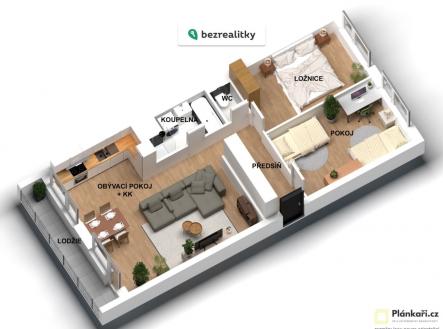 Prodej bytu, 3+kk, 69 m²