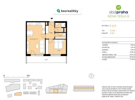 Prodej bytu, 2+kk, 54 m²