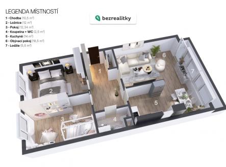 Prodej bytu, 3+1, 76 m²