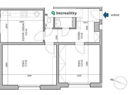Prodej bytu, 2+1, 53 m²