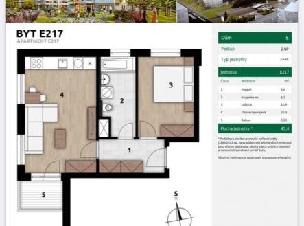 Prodej bytu, 2+kk, 45 m²