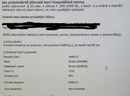 Prodej pozemku, les, 663 m²