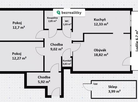 Prodej bytu, 3+1, 86 m²