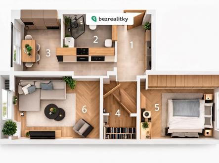 Prodej bytu, 2+1, 62 m²