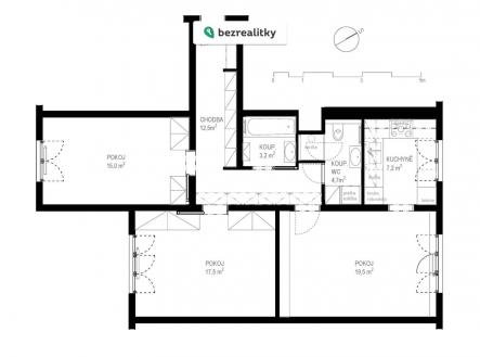 Prodej bytu, 3+kk, 80 m²