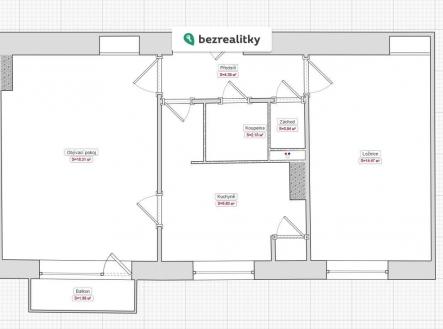 Prodej bytu, 2+1, 53 m²