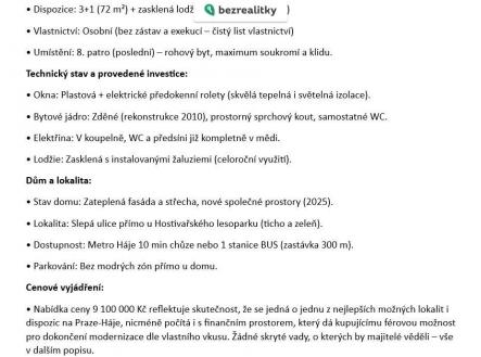 Prodej bytu, 3+1, 72 m²