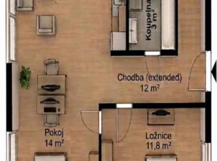 Prodej bytu, 2+kk, 53 m²