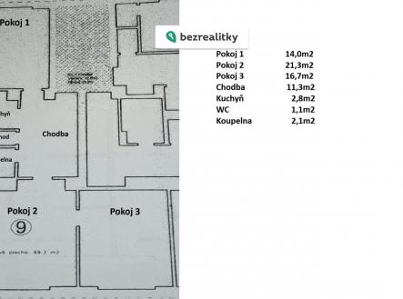 Prodej bytu, 3+kk, 69 m²