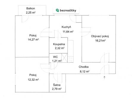 Prodej bytu, 3+1, 69 m²