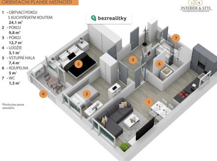 Prodej bytu, 3+kk, 68 m²