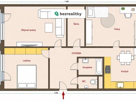 Prodej bytu, 3+1, 76 m²