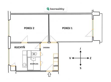 Prodej bytu, 2+1, 54 m²