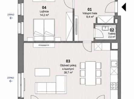 Prodej bytu, 3+kk, 105 m²