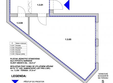 Prodej bytu, 1+1, 43 m²