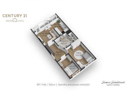 Prodej bytu, 3+kk, 68 m²