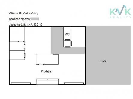 Pronájem - obchodní prostor, 125 m²